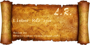 Lieber Rózsa névjegykártya